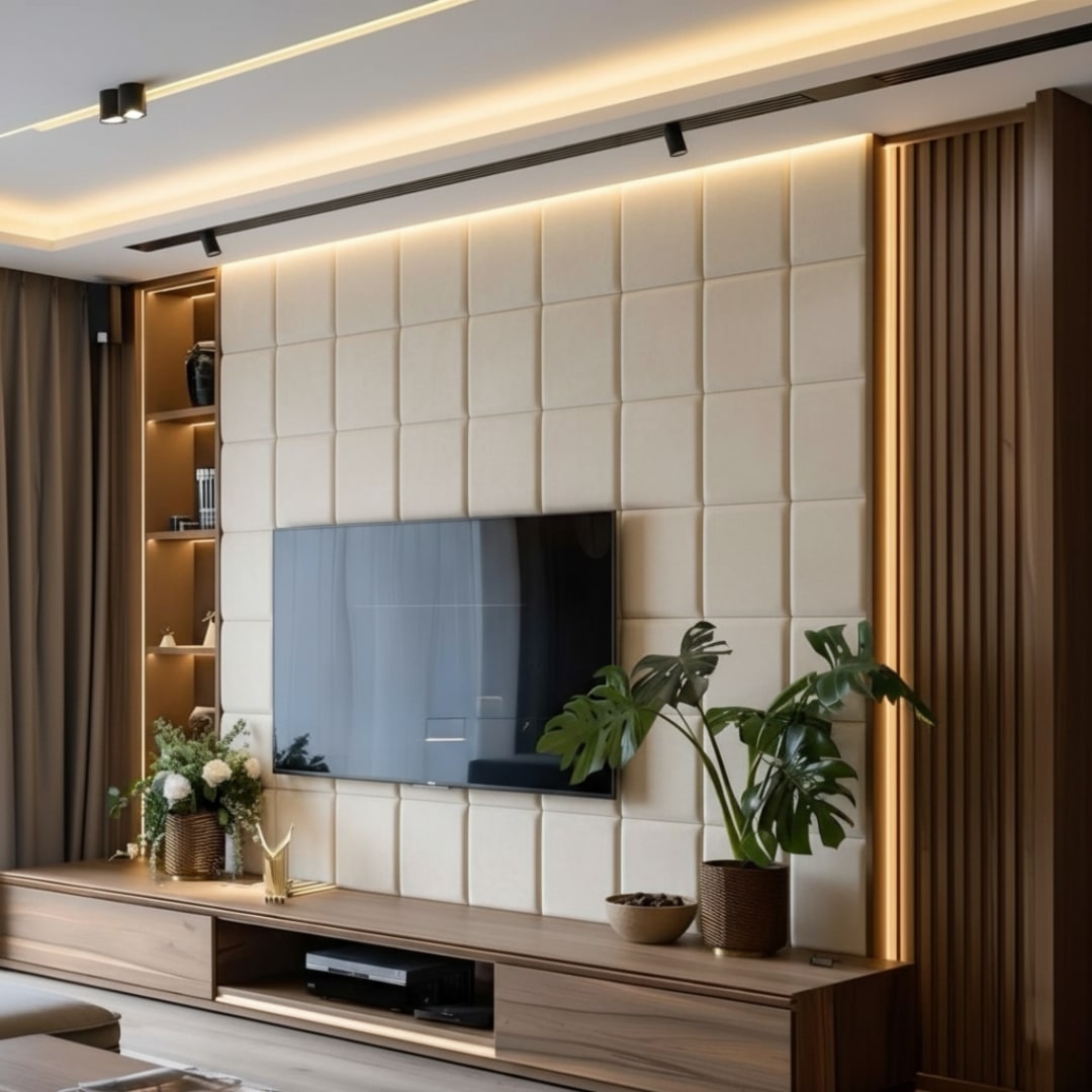 Person monterer panel med selvklæbende bagside