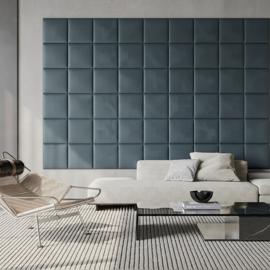 Nærbillede af højkvalitets stof og polstring